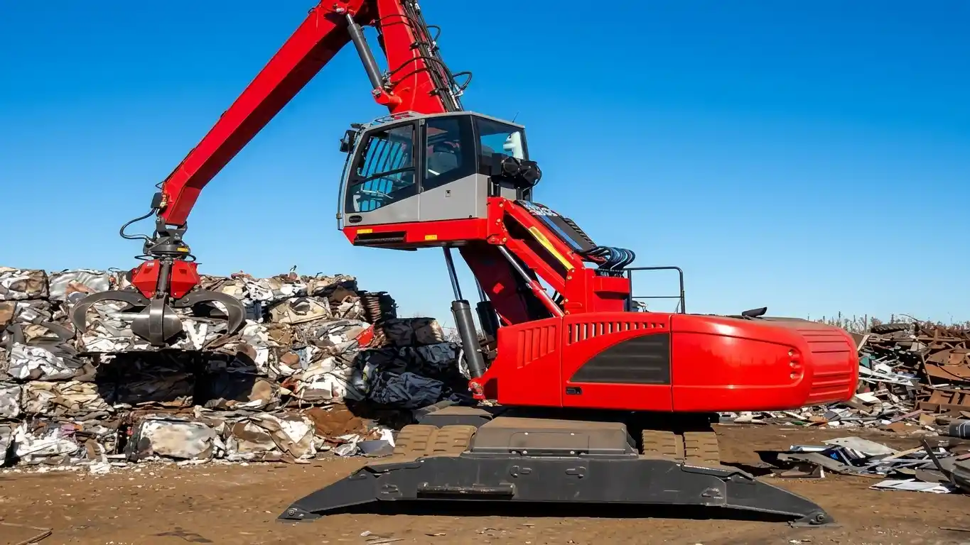 Maquinaria especializada de Reciclemax SA en el predio de Rosario